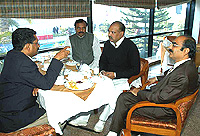 Science & Technology minister Anil Kumar  talking with NRIs of USA at Hotel Maurya